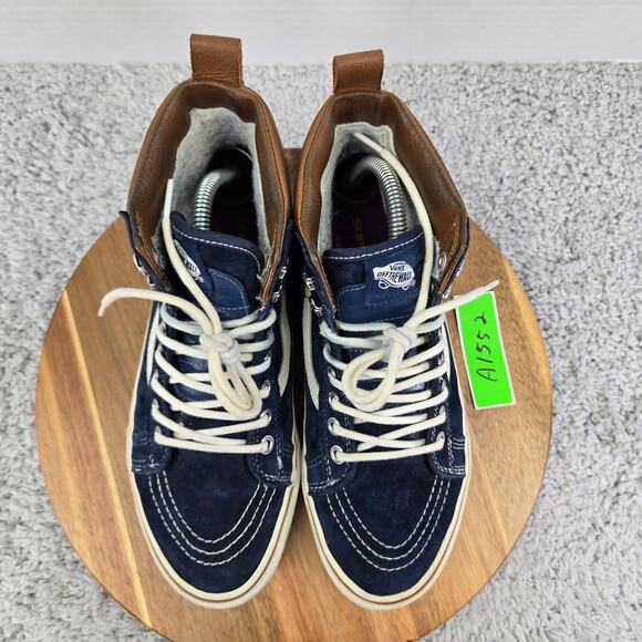 Vans Womens 9.5 Sk8 Hi MTE Navy Blue Suede Leather Casual Daily Athletic Sneaker - Picture 6 of 14